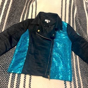Disney Descendants Uma Black and Blue Faux Suede Jacket